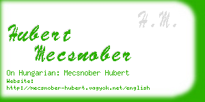 hubert mecsnober business card